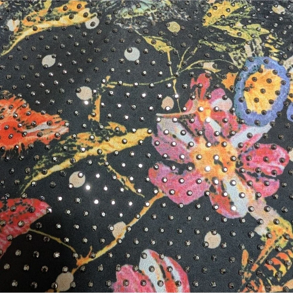Expressions NYC Butterfly‎ Floral Studded Boho Crossbody Hobo Bag Tassel Detail